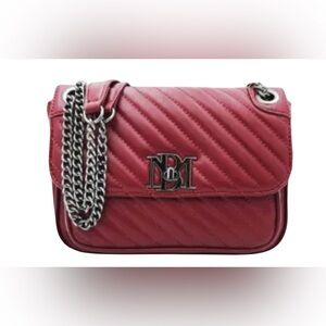 Elegant Badgley Mischka Red Quilted Shoulder Bag/Crossbody NWT. Gift Ready